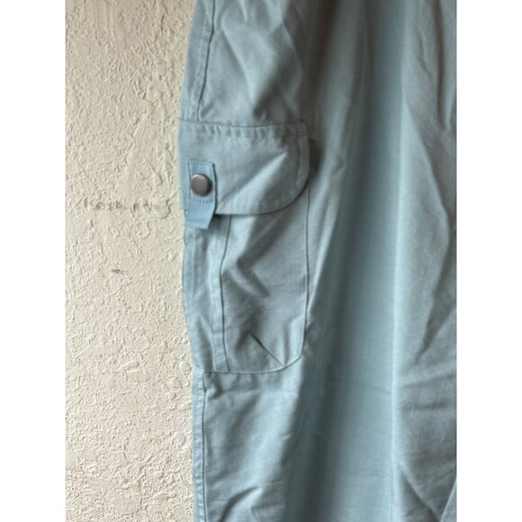 Outdoor Sports Light Blue Cargo Pants With Elastic Waist Button Pockets Size XL - Picture 3 of 10